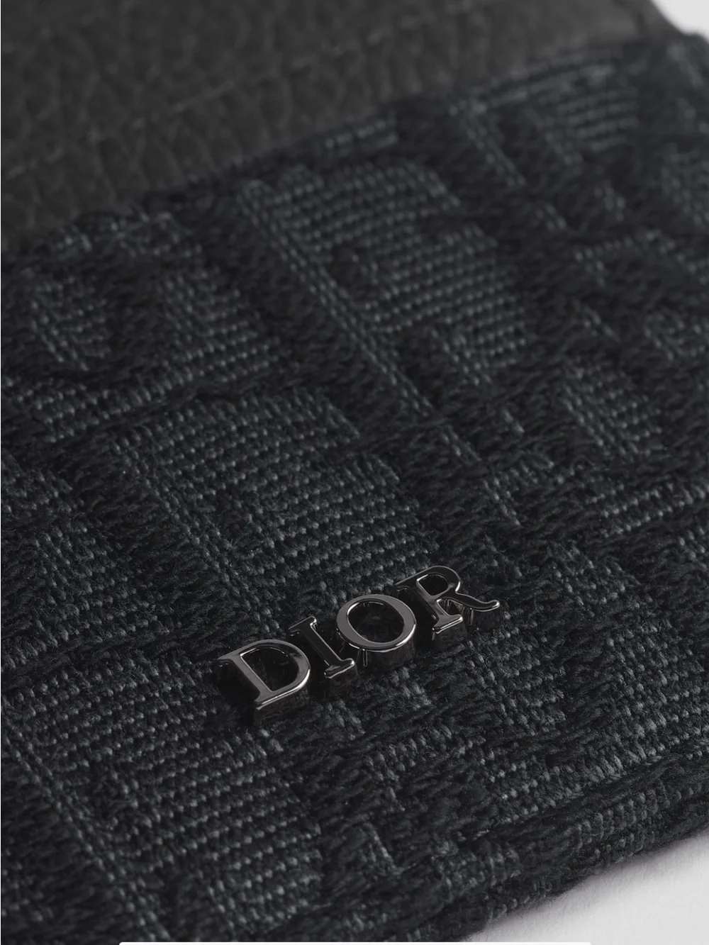 Dior Black Oblique Jacquard & Black Grained Calfskin Card Holder